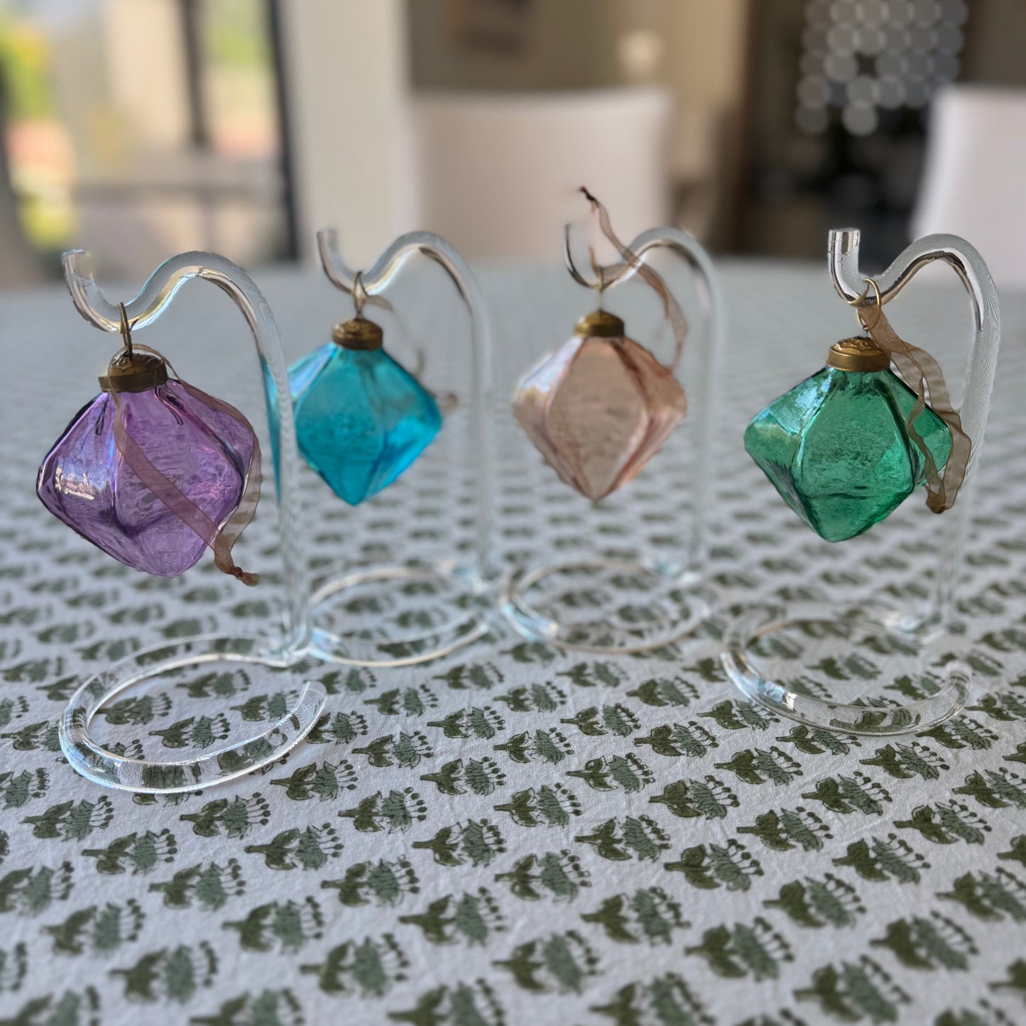 Turquoise Blue Recycled Glass Ornament