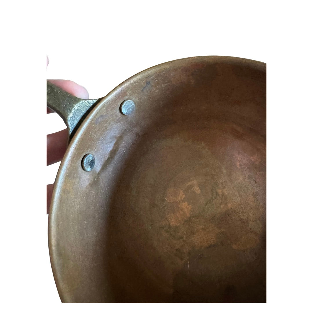 Antique French Sabayon or Italian Zabaglione Copper Pot