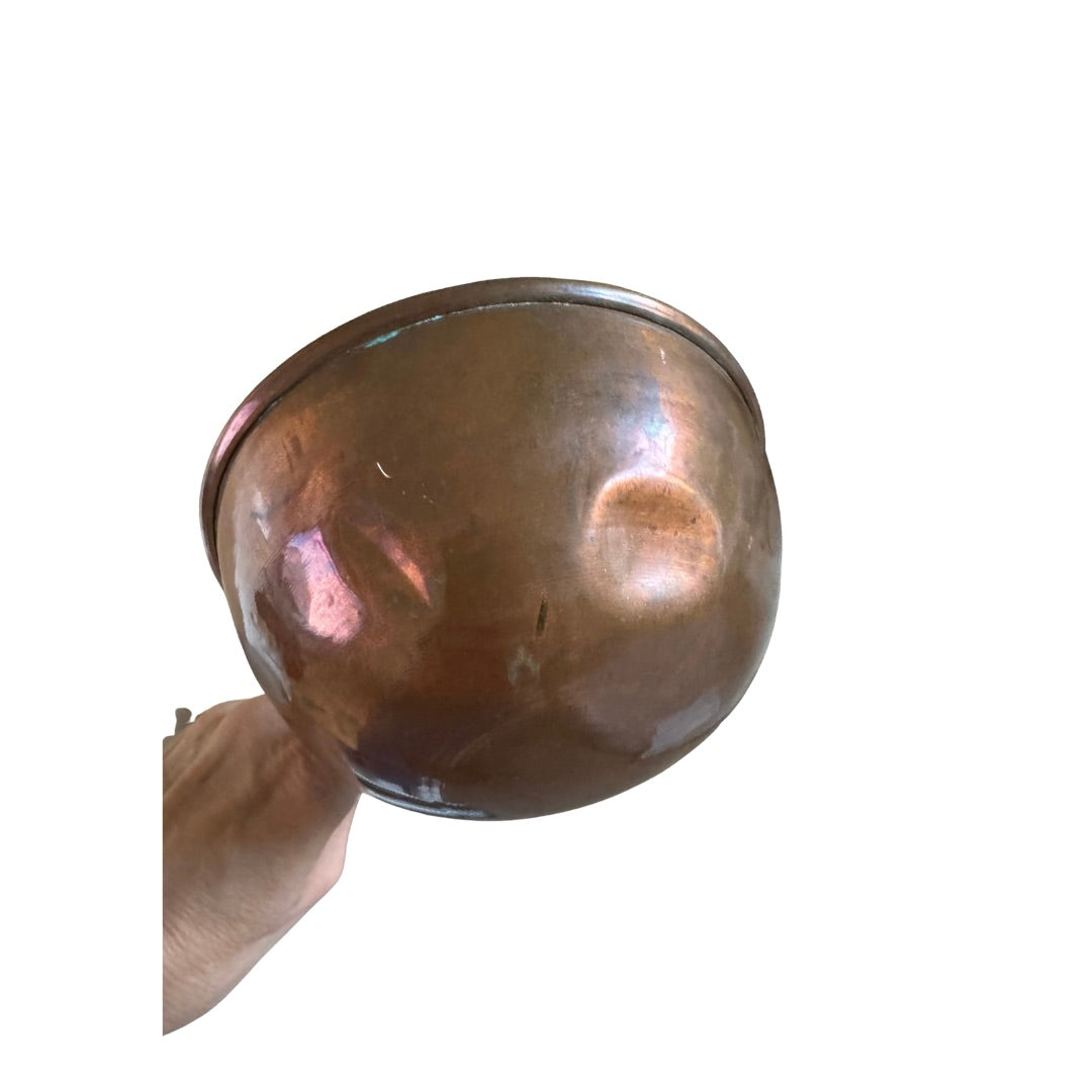 Antique French Sabayon or Italian Zabaglione Copper Pot