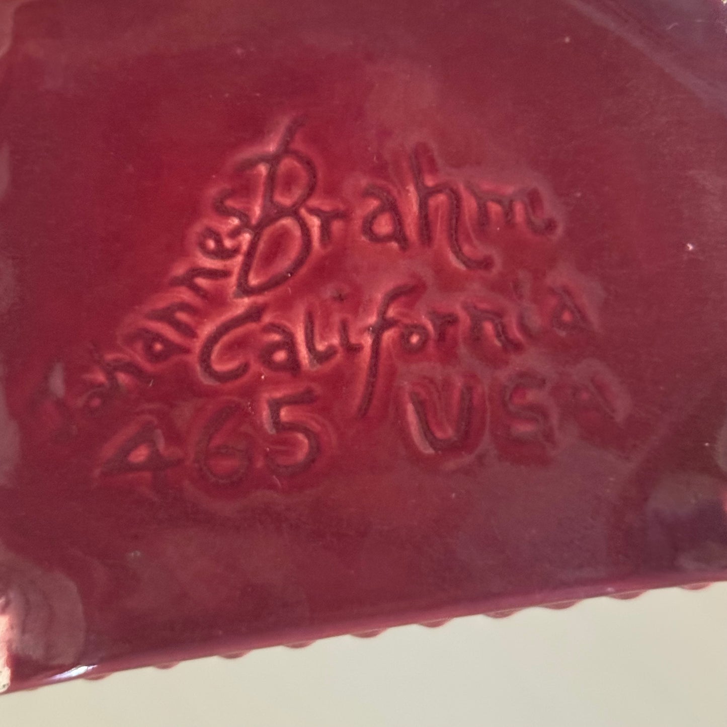 Vintage California Red Pottery MCM Johannes Brahm