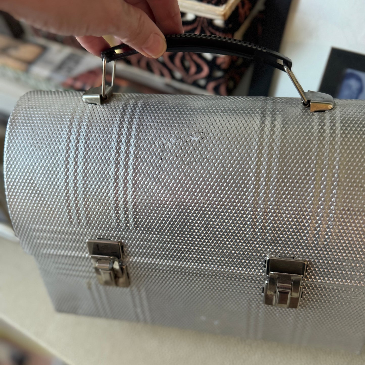 Vintage Aluminum Domed Lid -  Lunch Pail Lunch Box