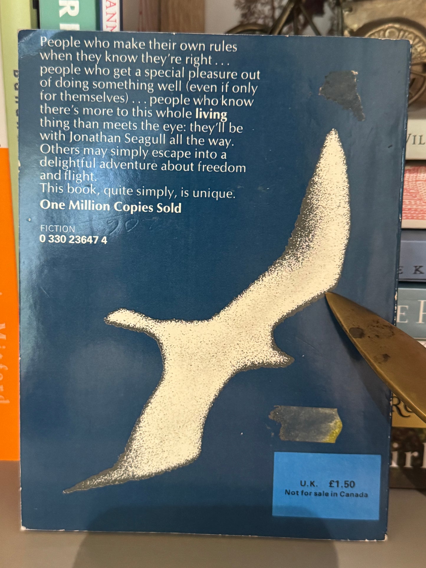 Vintage paperback book, "Jonathan Livingston Seagull" a story by Richard Bach