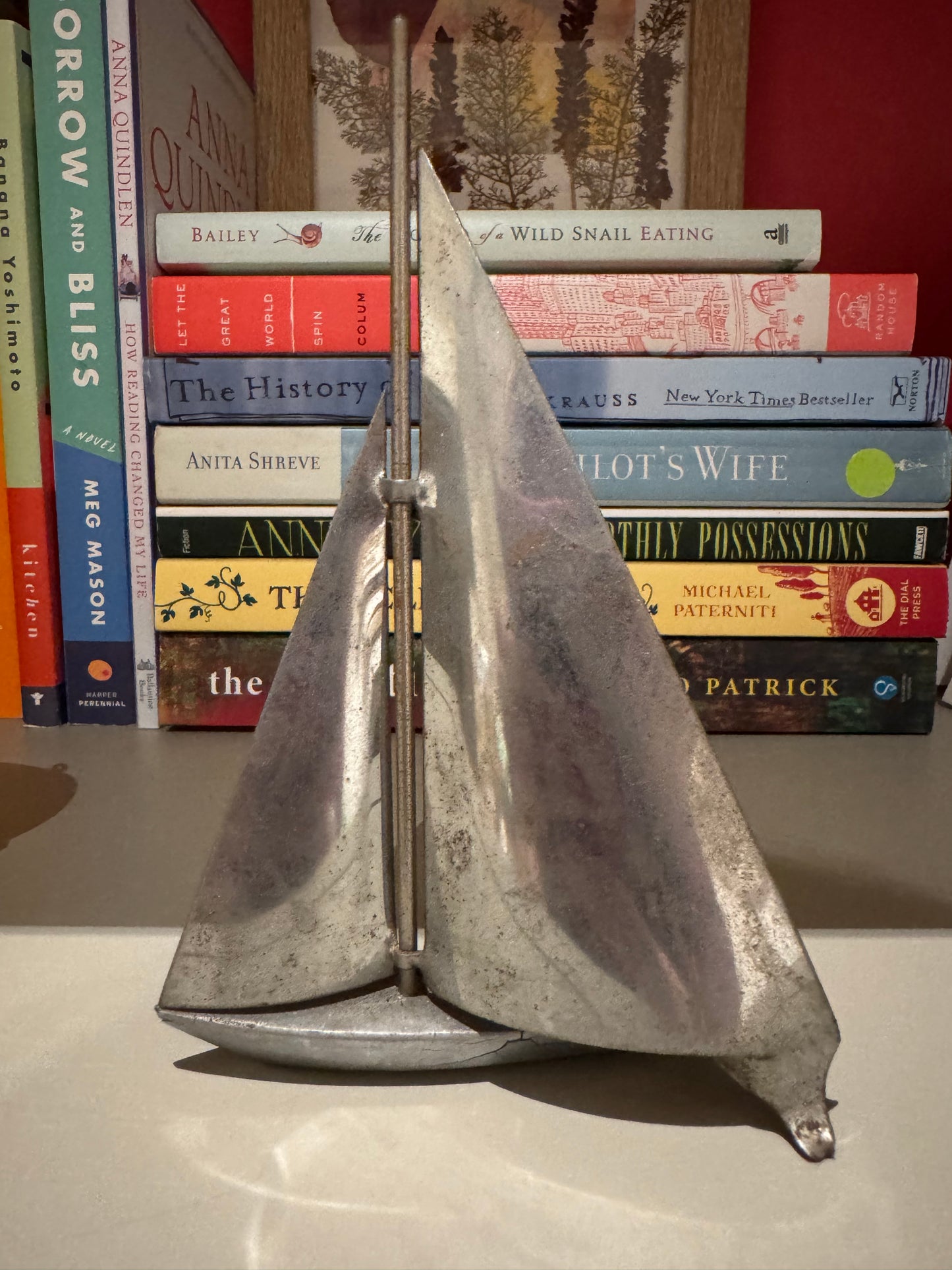 Vintage Art Deco Metal  Mini Sailboat