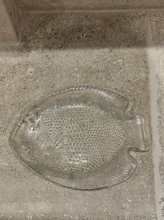 Vintage French Glass Arcoroc "Poisson" Fish shaped platter