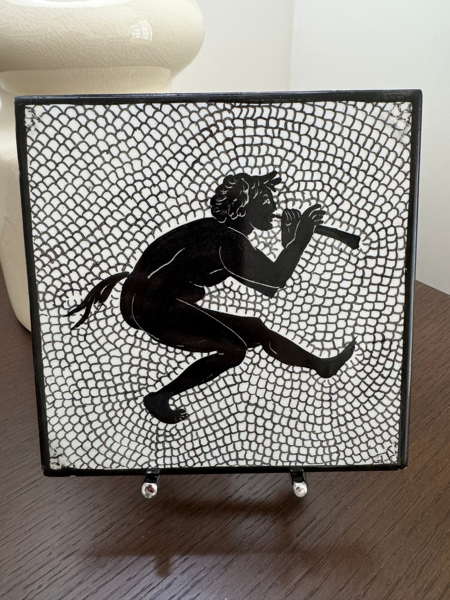 Vintage Italian Pompeian-Style Ceramic Art Tiles — Set of Six