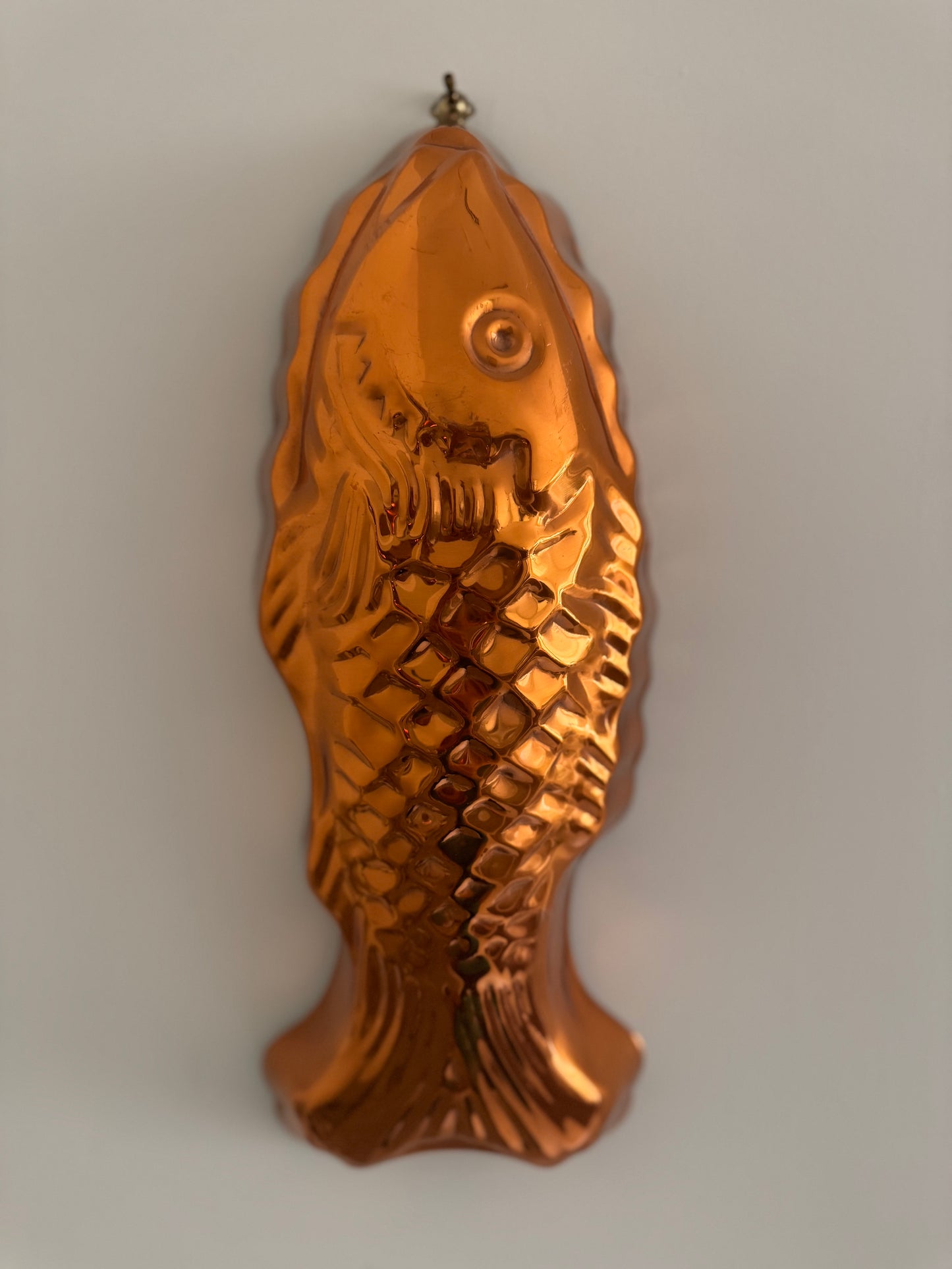 Vintage Solid Copper Fish Mold - Large