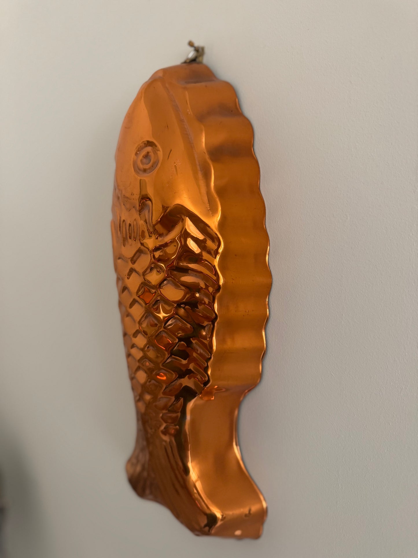 Vintage Solid Copper Fish Mold - Large