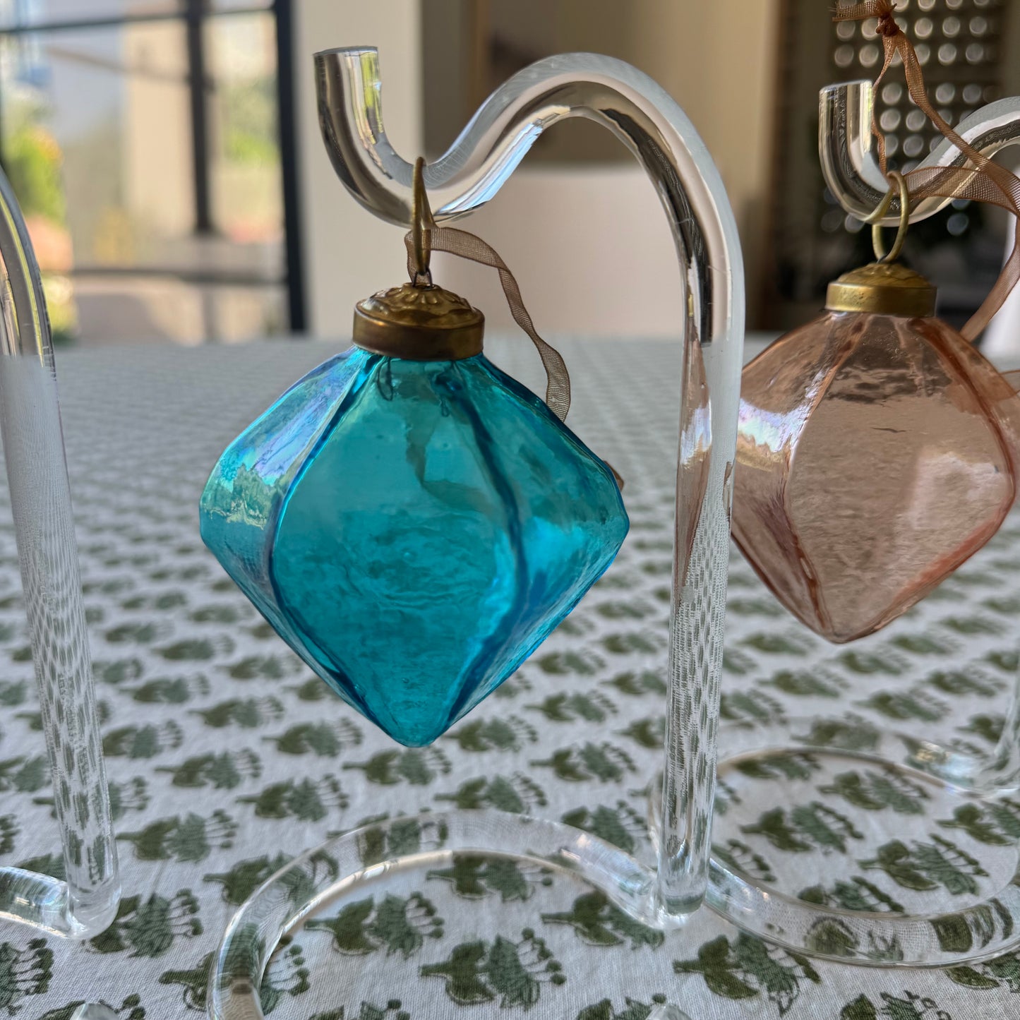 Turquoise Blue Recycled Glass Ornament