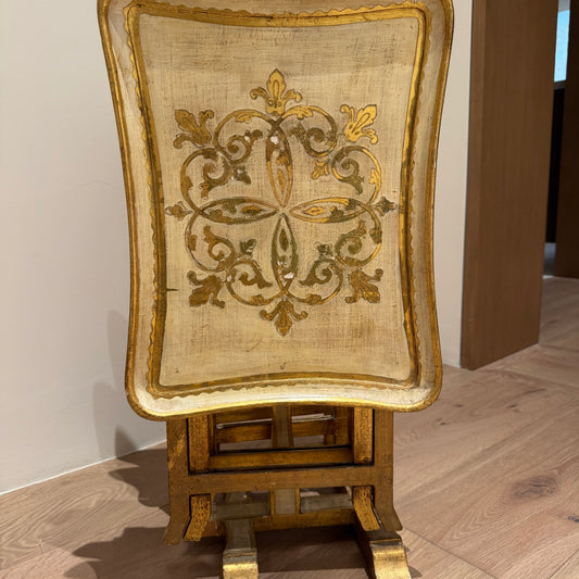 Vintage Painted Florentine Wood Side Tables / TV Trays