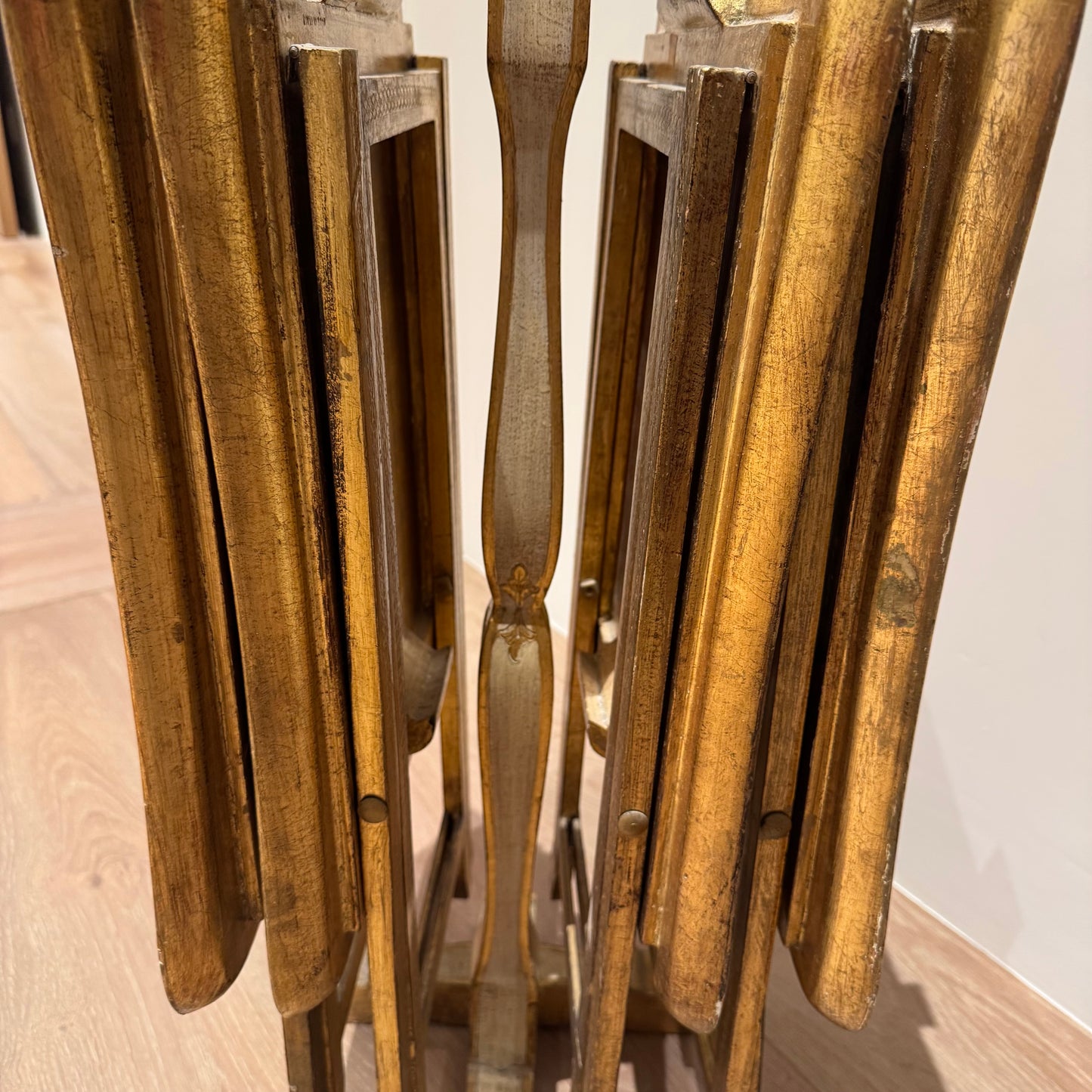 Vintage Painted Florentine Wood Side Tables / TV Trays