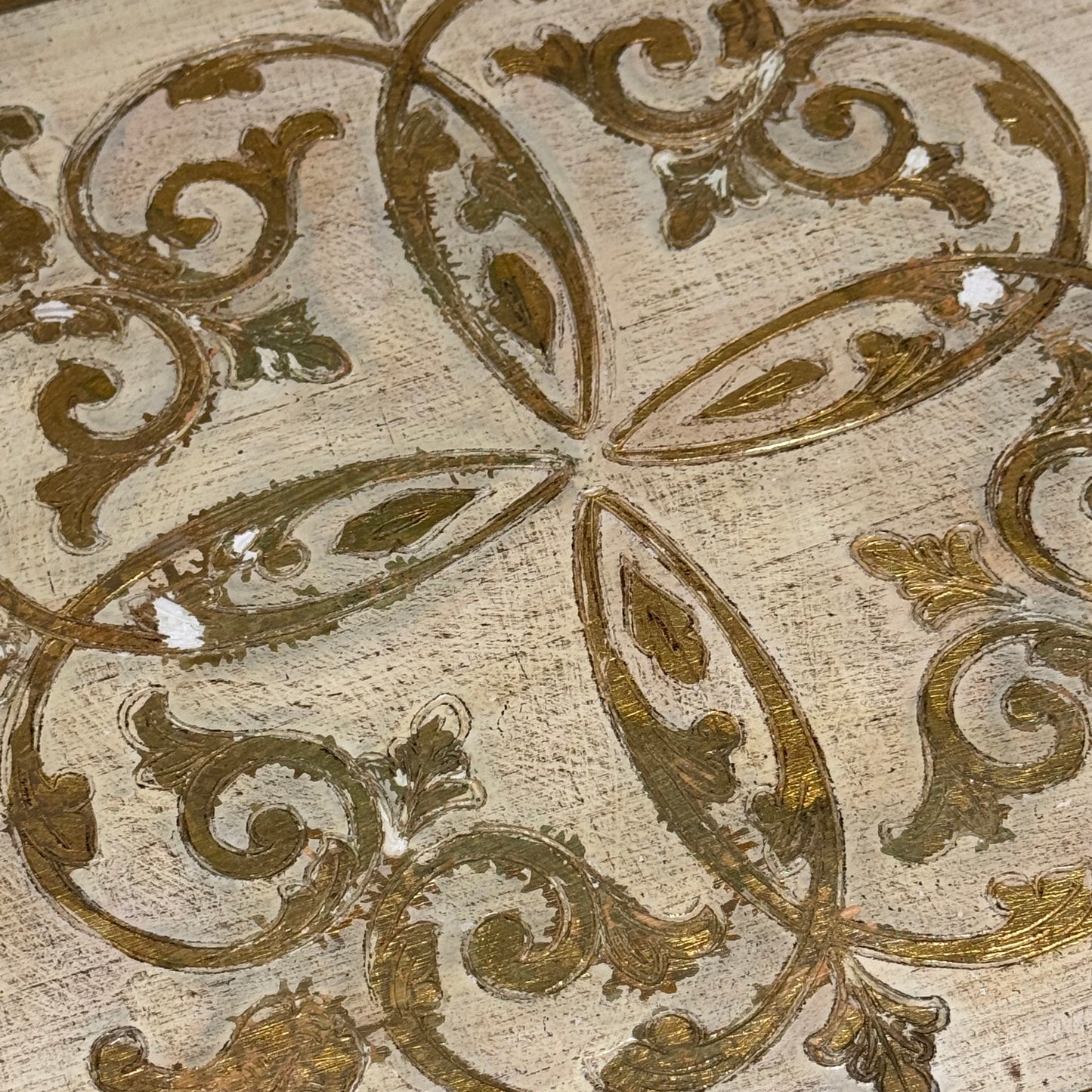 Vintage Painted Florentine Wood Side Tables / TV Trays