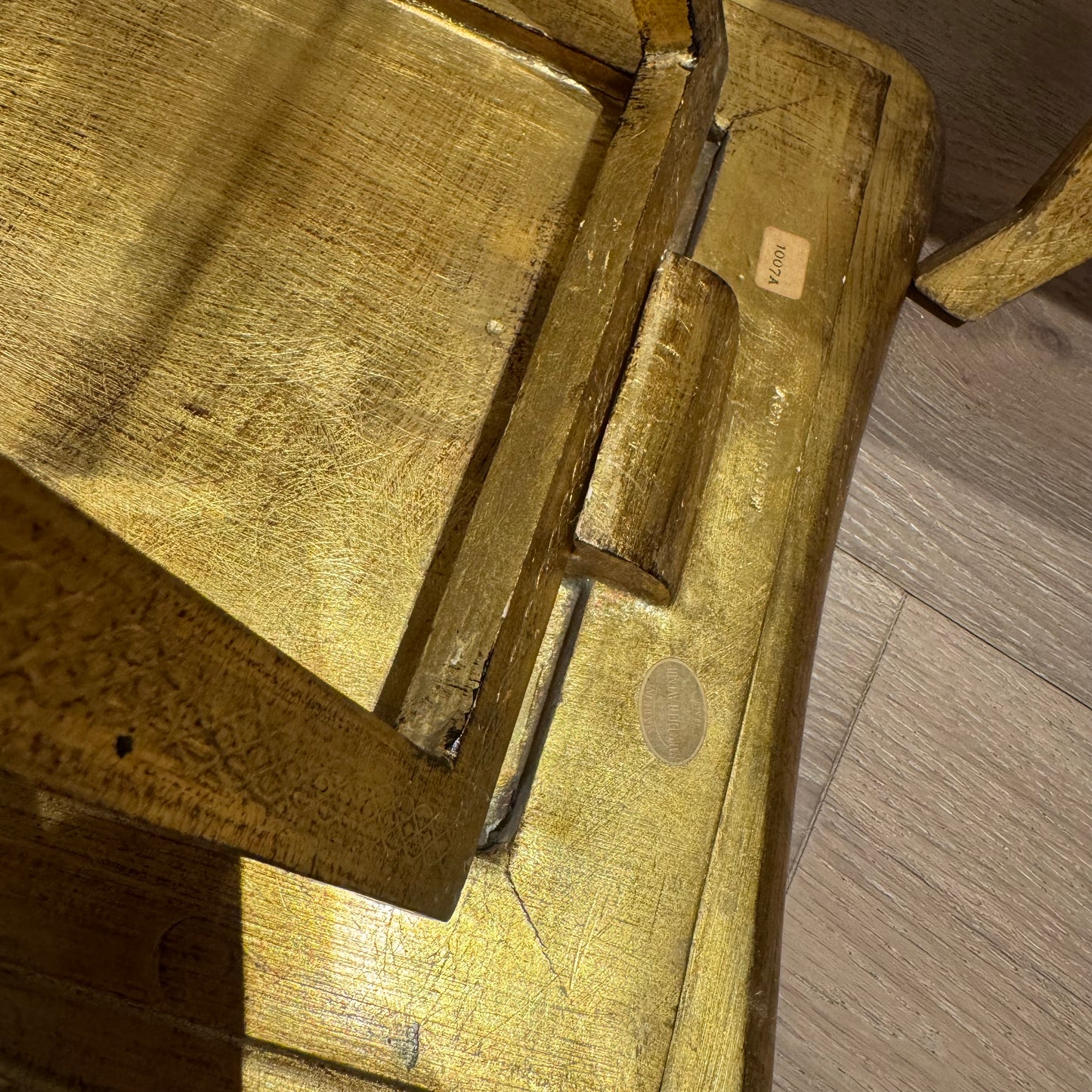 Vintage Painted Florentine Wood Side Tables / TV Trays