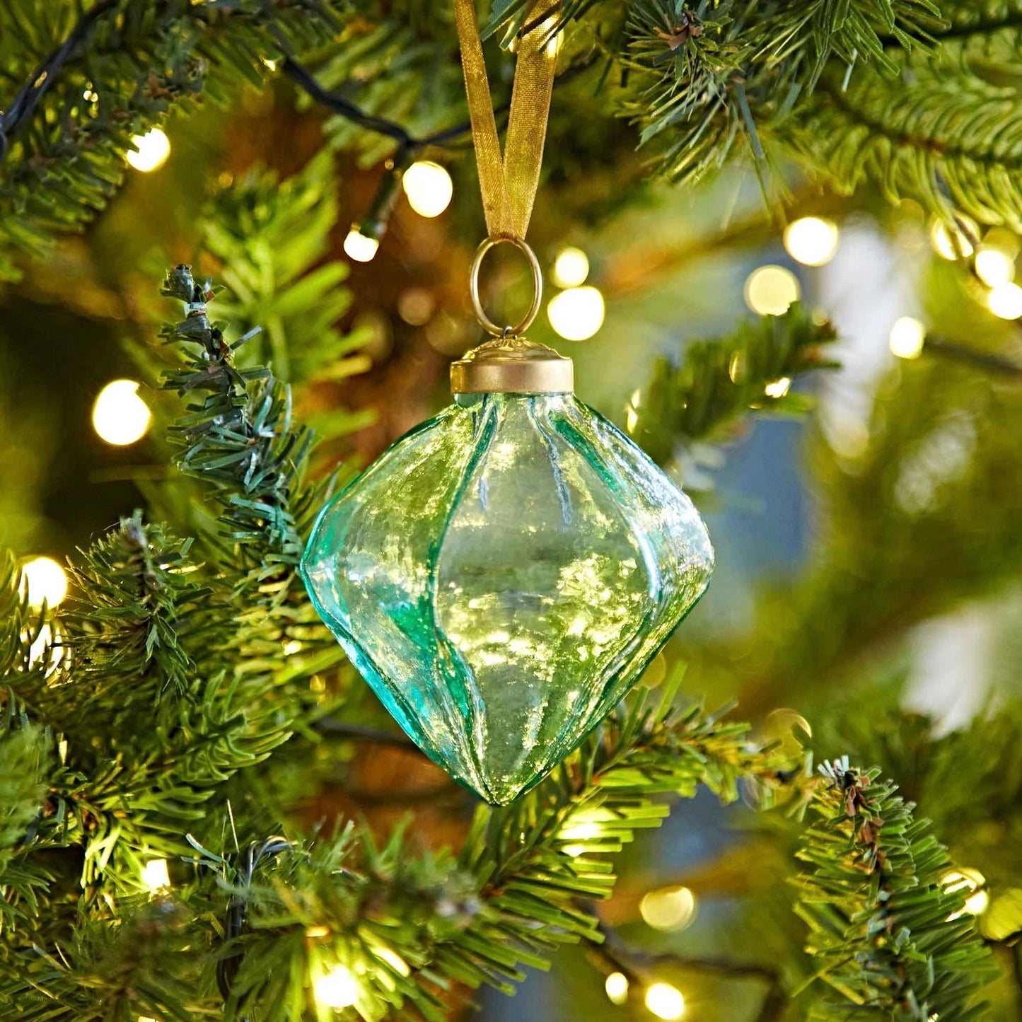 Green Recycled Glass Ornament